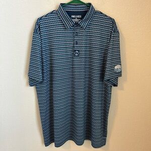 Pins & Aces Men's XXL Golf Polo With Wave Print